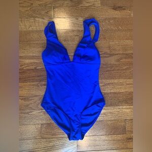 NWT Sea Level Swim Australia Essentials Frill One-Piece Cobalt Swimsuit Sz 6